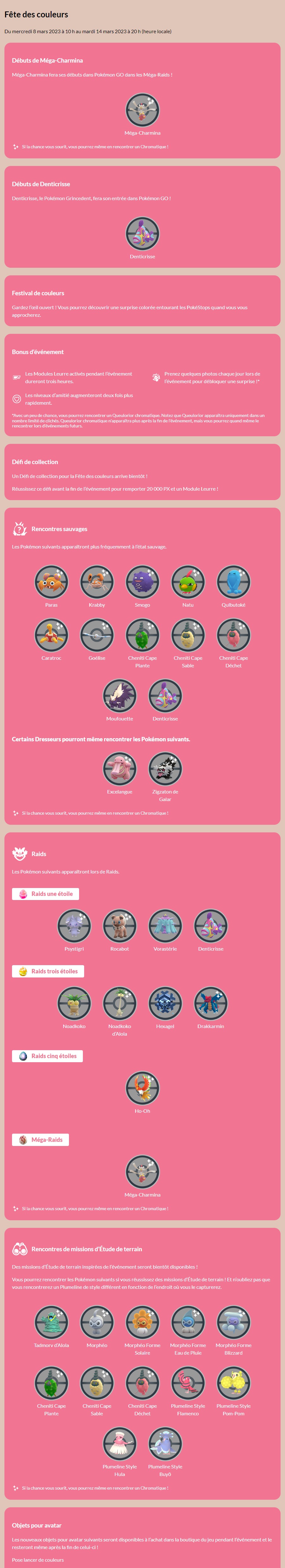 Pokemon Go Fete Des Couleurs 2023