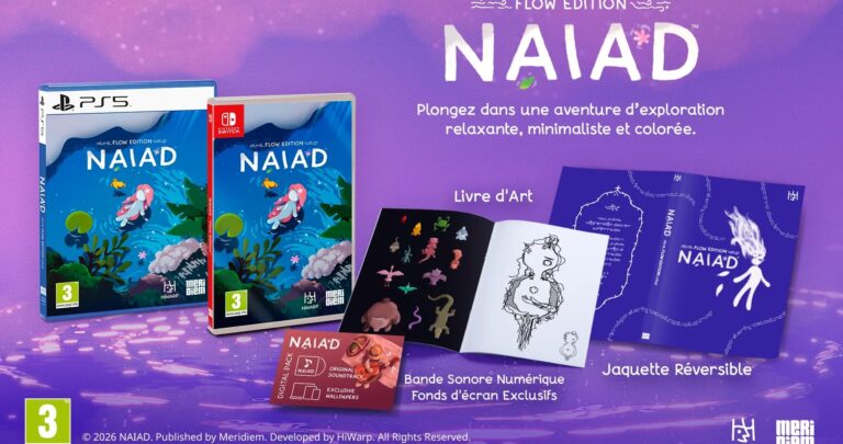 Édition physique pour le jeu d'aventure Naiad