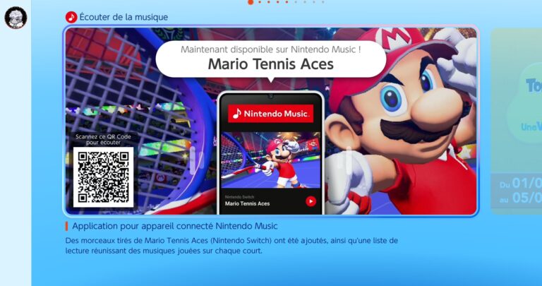 Ajout de la bande originale de Mario Tennis Aces sur Nintendo Music